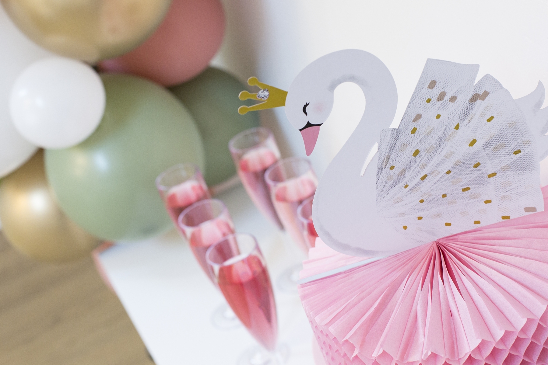 Pink drinks and party decorations at the Manor.